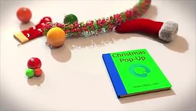 欢乐的圣诞节弹出书本祝福贺卡AE模板视频的预览图
